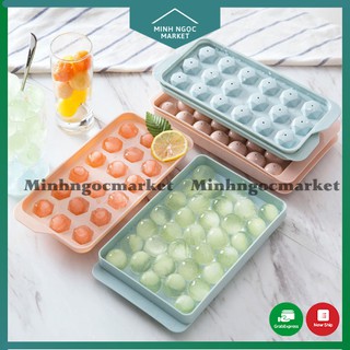 Khay làm đá / Khuôn làm thạch rau câu hình tròn 33 viên chất nhựa an toàn loại 1