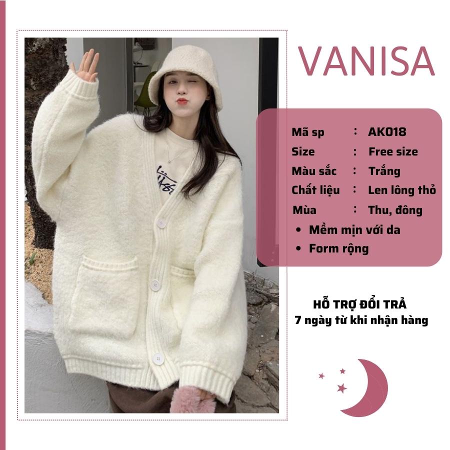 Áo khoác cardigan nữ len bigsize lông thỏ dày mịn form rộng VANISA AK018