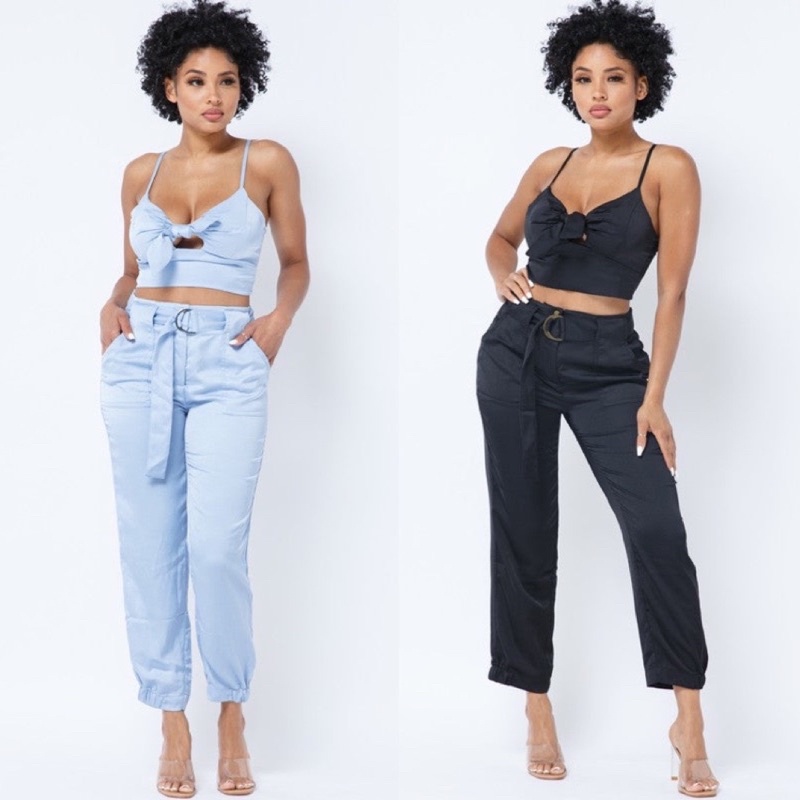 Áo croptop cutout nơ ngực xuất dư xịn