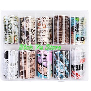 Foil giấy báo dán móng |set 10 cuộn