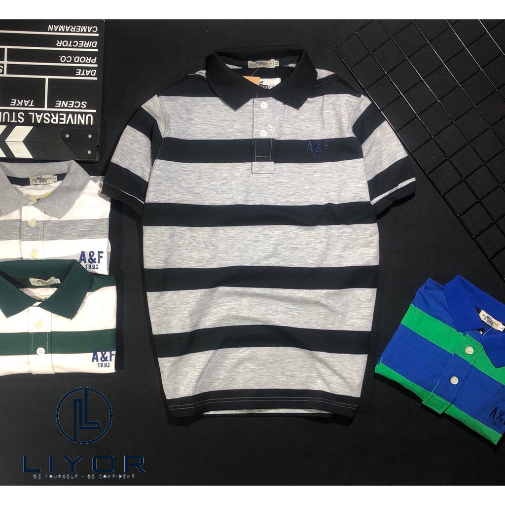 Áo thun nam có cổ sọc ngang thêu logo phù hợp với dáng người từ 50kg-83kg (nhiều màu)-Liyor-TACB4036 | BigBuy360 - bigbuy360.vn