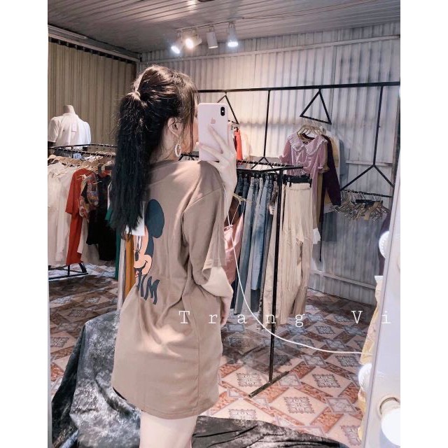 Áo Thun Form Rộng In Hình Mickey Siêu Đáng Yêu TTSL0244