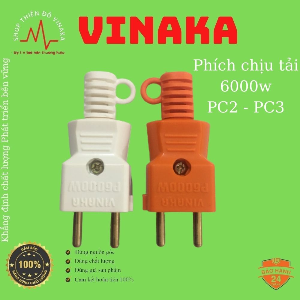 Phích công suất cao, phích chịu tải 6000W VINAKA – PC3, phích cắm siêu chịu tải nhựa ABS chống vỡ chịu nhiệt tốt