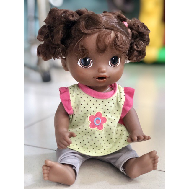 {Xã Lỗ} Búp bê Mỹ Hasbro Baby Alive 32 cm Da Đen Có Tóc - African American Doll