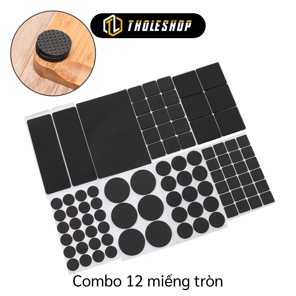Lót Chân Ghế - Combo 12 Miếng Dán Chân Bàn Bảo Vệ Sàn Nhà, Tránh Ồn Khi Di Chuyển 4614