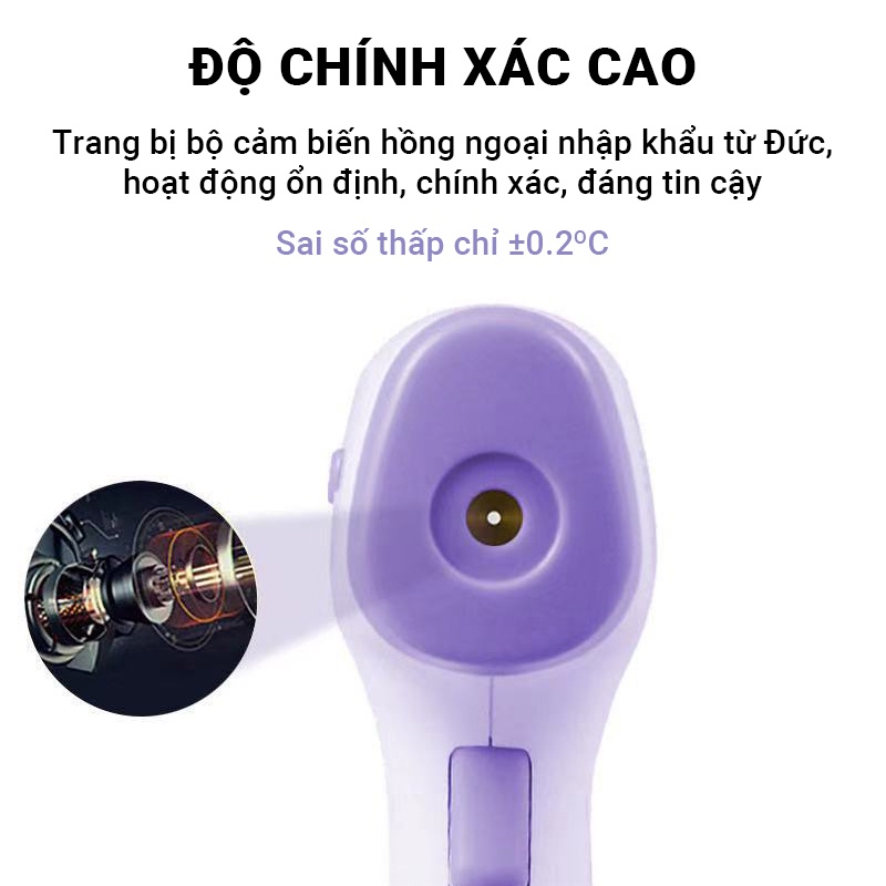 Nhiệt kế điện tử hồng ngoại đo nhiệt độ chính xác Máy đo nhiệt độ nhanh chóng trong 1s không cần chạm