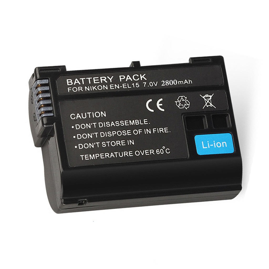 Pin Dung lượng cao cho máy ảnh DLSR Nikon EN-EL15 2550mAh cho Nikon D500 D600 D750 D800 D800E D7000 D7100 D810 D7200E