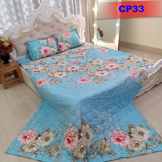 Set Chăn ga gối Cotton Poly 5 món siêu đẹp siêu bền chăn trần đẹp sắc nét Full 8 màuCP33