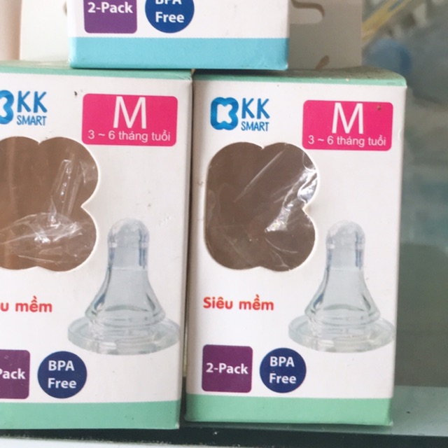 Núm ti cổ nhỏ silicone y khoa( hộp 2 núm)