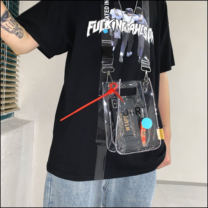 Túi Đựng Điện Thoại Bằng PVC Trong Suốt Màu laser Có Dây Đeo Vai Cho ko016