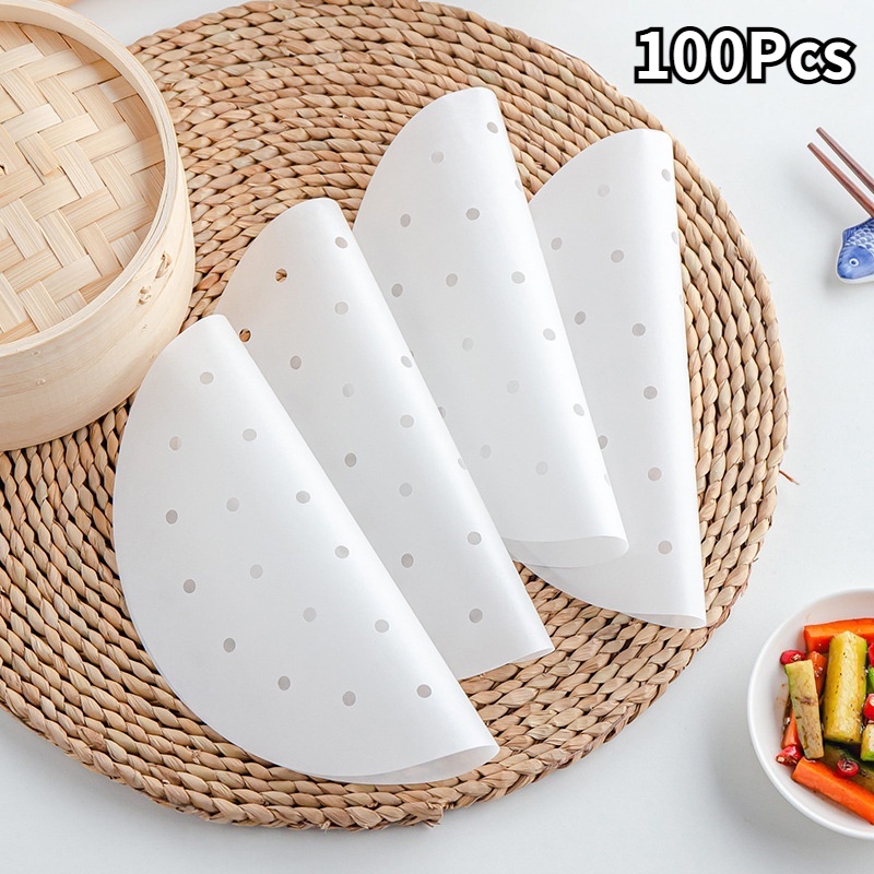 Set 100 Miếng Giấy Lót Hấp Bánh Chống Dính Chịu Nhiệt Dùng Một Lần