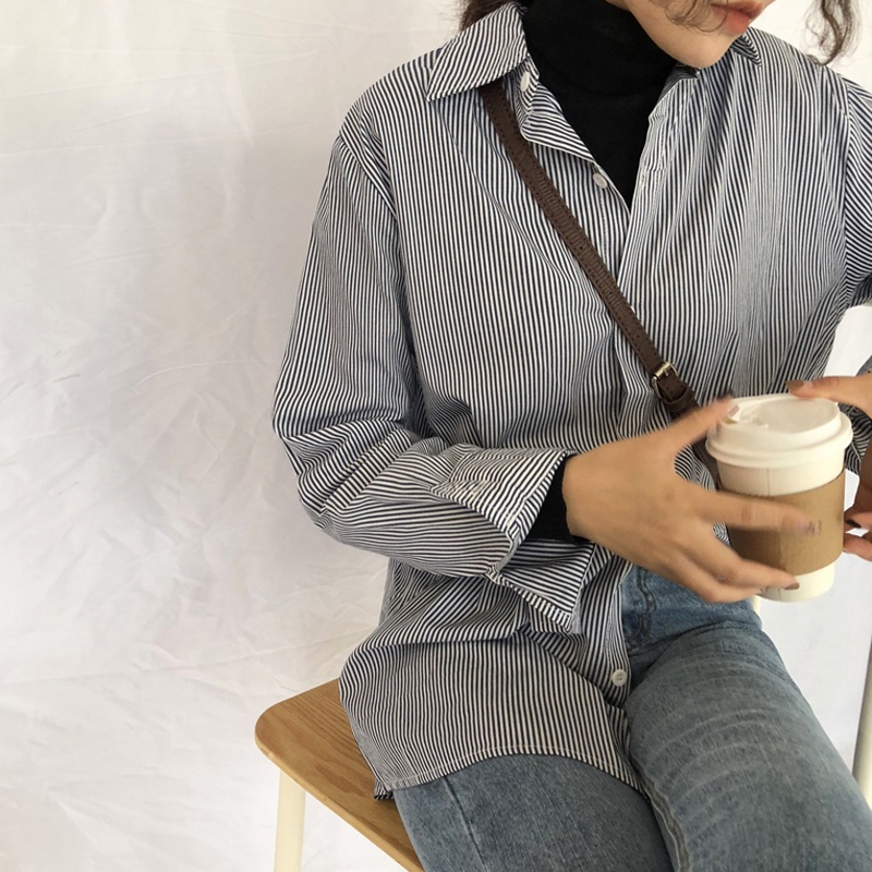 Áo sơ mi nữ SUXI dài tay cổ bẻ phong cách Hàn Quốc thời trang