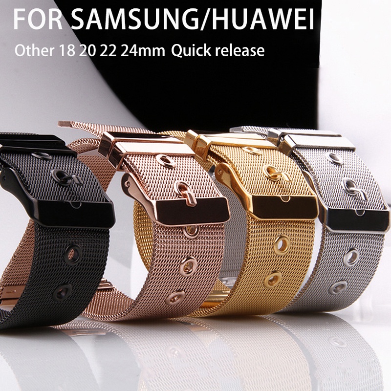 HUAWEI Dây Đeo Thay Thế Chất Liệu Kim Loại Dạng Lưới Cho Samsung Galaxy Watch 3 41mm 45mm GT 2 Pro/46mm