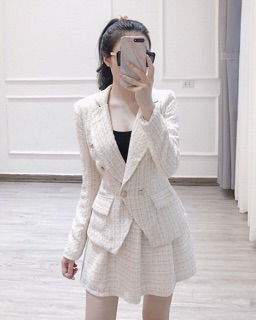 Set vest dạ hàng thiết kế