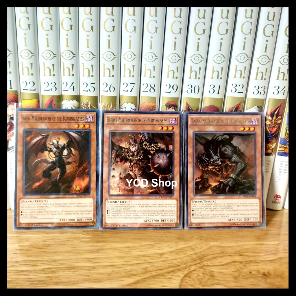 Thẻ bài yugioh chính hãng set 3 lá Burning Abyss
