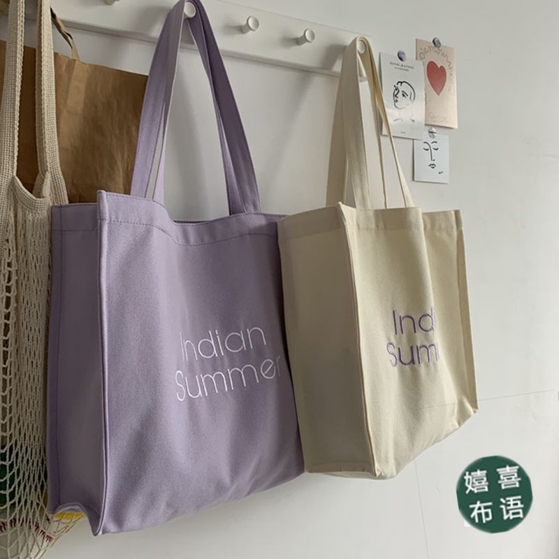 Túi Xách Canvas Cỡ Lớn Thêu Họa Tiết Thời Trang Cho Nữ
