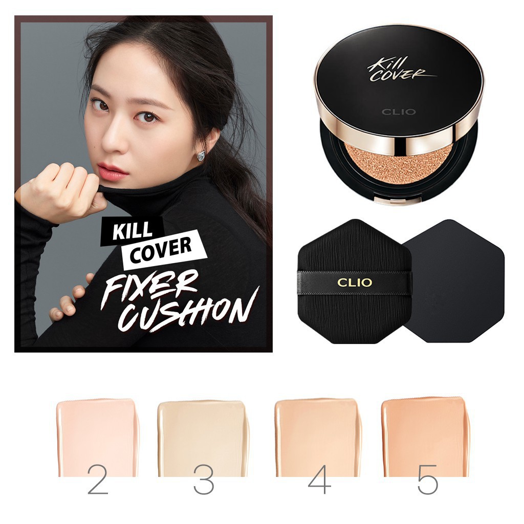 [Sét 2 lõi] Phấn nước che phủ cao, chống lem, chống trôi CLIO Kill Cover Fixer Cushion #Ginger #Linen 15g*2ae - NiNiShop