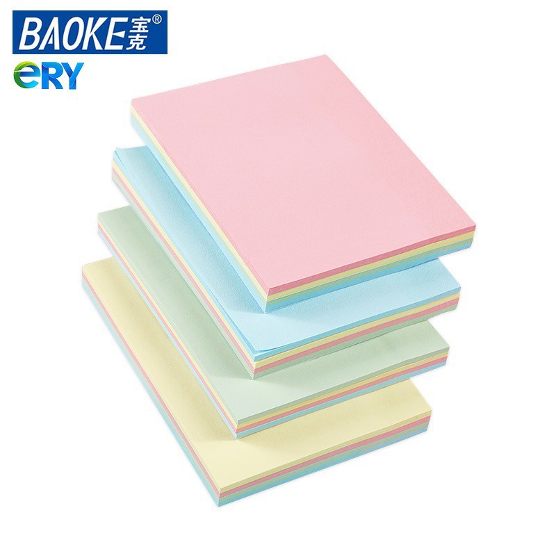 Giấy Note Ghi Chú Sticky Note 4 Màu Pastel BAOKE Nhiều Kich Thước - 100 Tờ