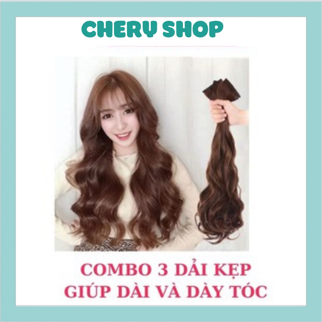Tóc giả nữ kẹp ❤️❤️ FREESHIP ❤️Phím phồng xoăn set 3 kẹp 45CM