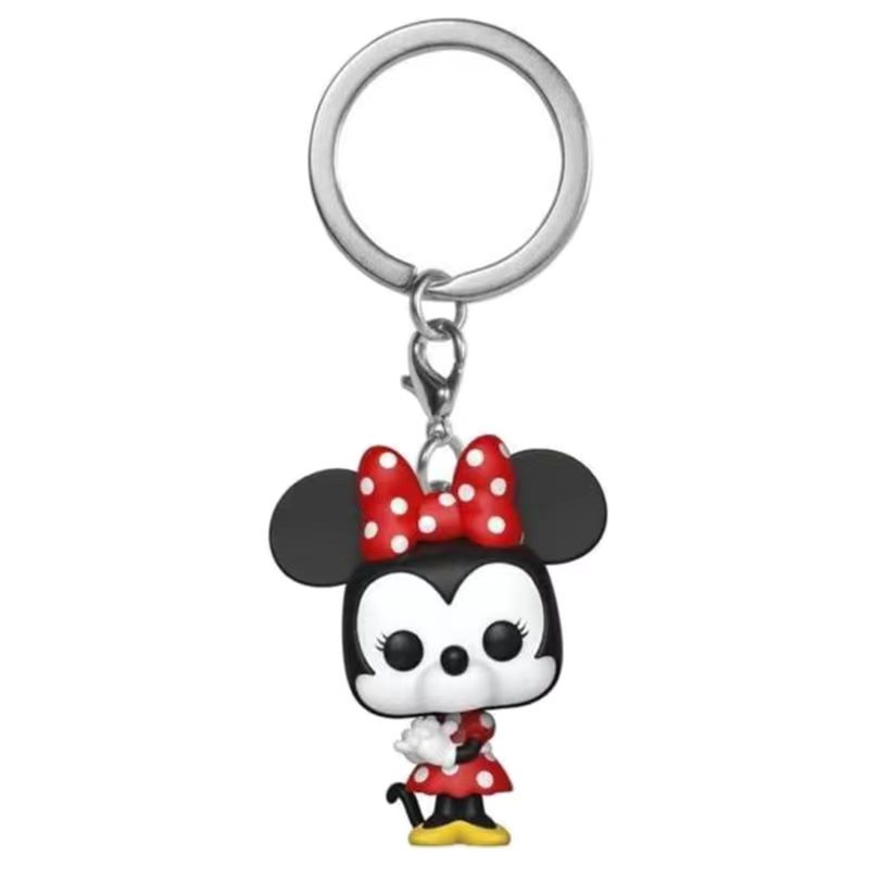 DISNEY Set 2 Móc Khóa Funko POP Hình Chuột Mickey Minnie Lilo & Stitch Dễ Thương