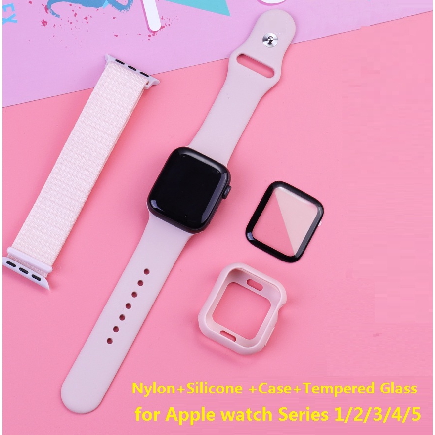 【Apple Watch Strap】Bộ Dây Đeo Đồng Hồ 4 Trong 1 Cho Apple Watch Series 1 / 2 / 3 / 4 / 5 / 6 / se Iwatch 38mm 40mm 42mm 44mm