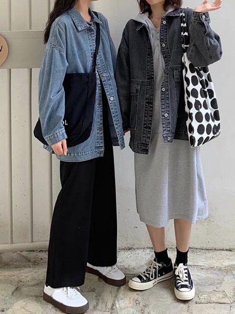 Áo khoác bò style Ullzang dáng oversized