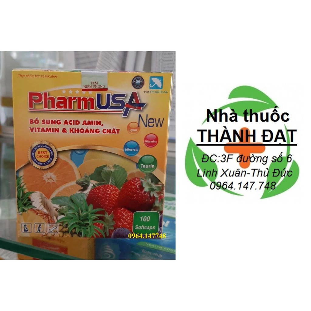 PHARMUSA NEW bổ sung vitamin và khoáng chất hộp 100 viên (pharm usa)