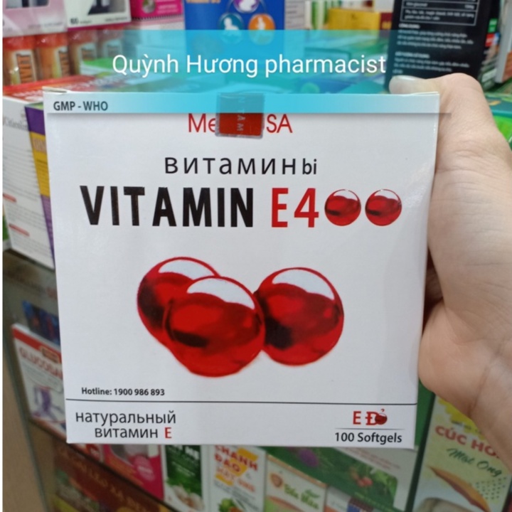 Viên uống VITAMIN E 400 hộp 100 viên giúp sáng da,chống lão hóa