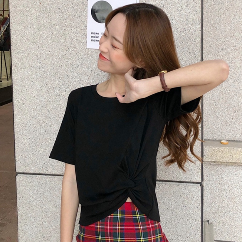 NRVP Áo Thun Tay Ngắn Dáng Ôm Phong Cách Hàn Quốc Thời Trang Mùa Hè Cho Nữ