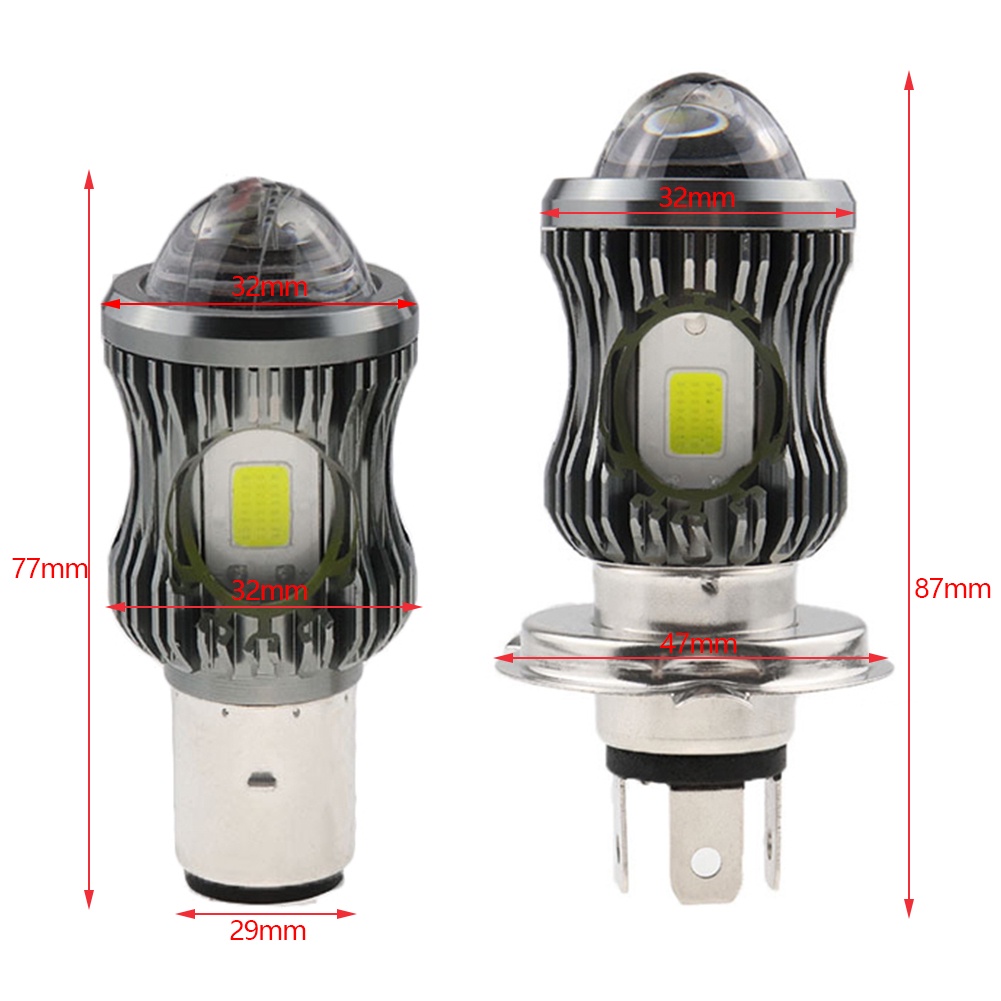 Đèn pha LED xe máy H4 H6 BA20D P15D hai màu ánh sáng trắng/ vàng chuyên dụng