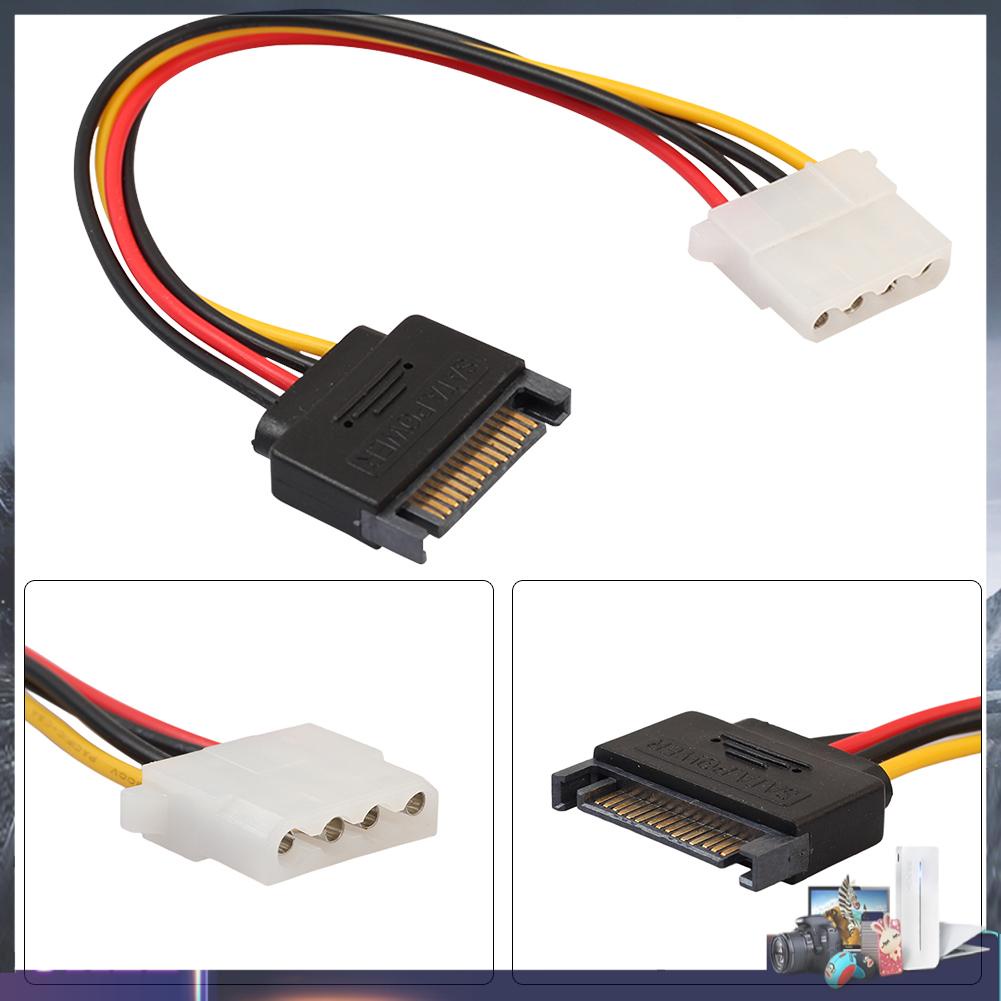 Cáp nguồn 8 inch SATA 15-Pin 4-Pin cho máy tính