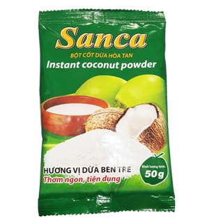 10 Gói Bột Cốt Dừa Sanca 50g