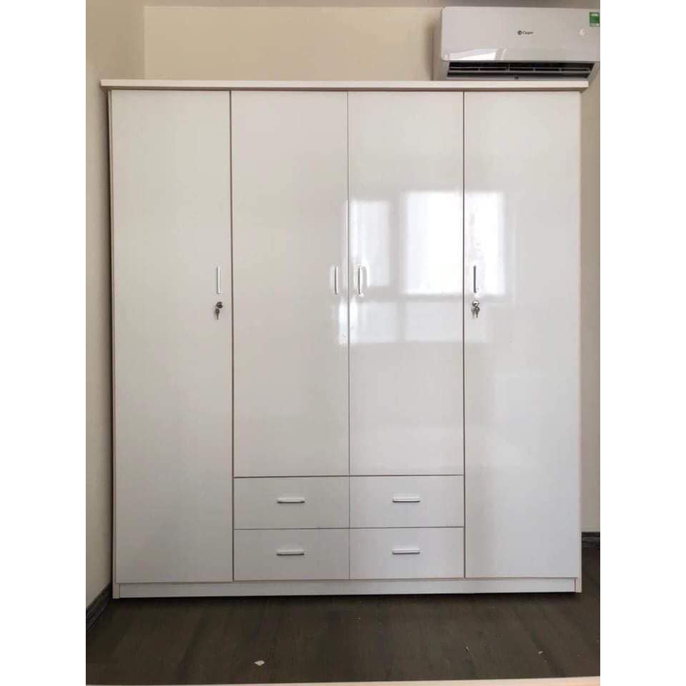 Tủ nhựa Đài Loan - FREESHIP tủ quần áo nhựa 4 cánh Đài Loan màu Trắng  hồng  xanh dương  vân gỗ óc chó  vân gỗ | BigBuy360 - bigbuy360.vn