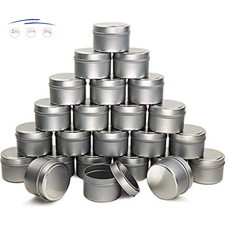Set 24 hộp thiếc 4 Oz hình tròn có nắp chống trượt đựng nến trang trí tiệc tùng