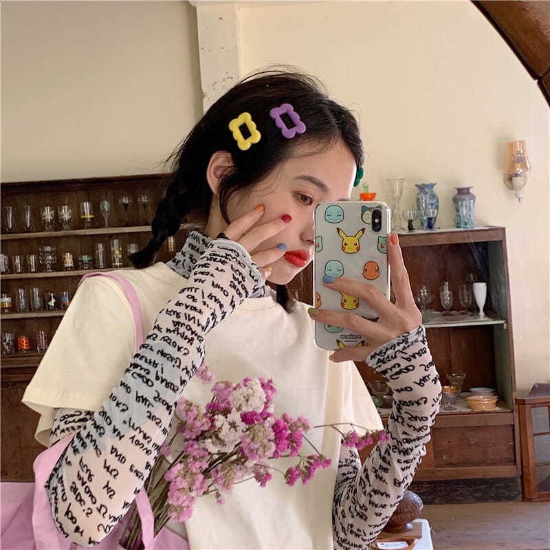 Áo Thun Mỏng Tay Dài Nhiều Lớp In Chữ Chống Nắng Mùa Hè Cho Nữ