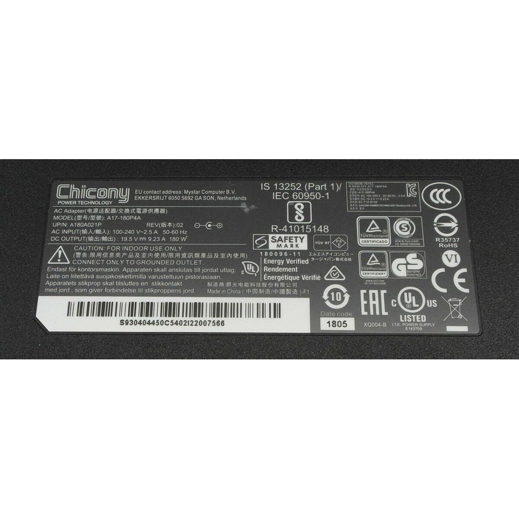 Sạc Laptop MSI CX61 GE60 GF63 GL62 GP60 GS40 GT60 GX60 PX60 WE62 GS73VR MSI GL62,MSI PX60 180W 9.23A