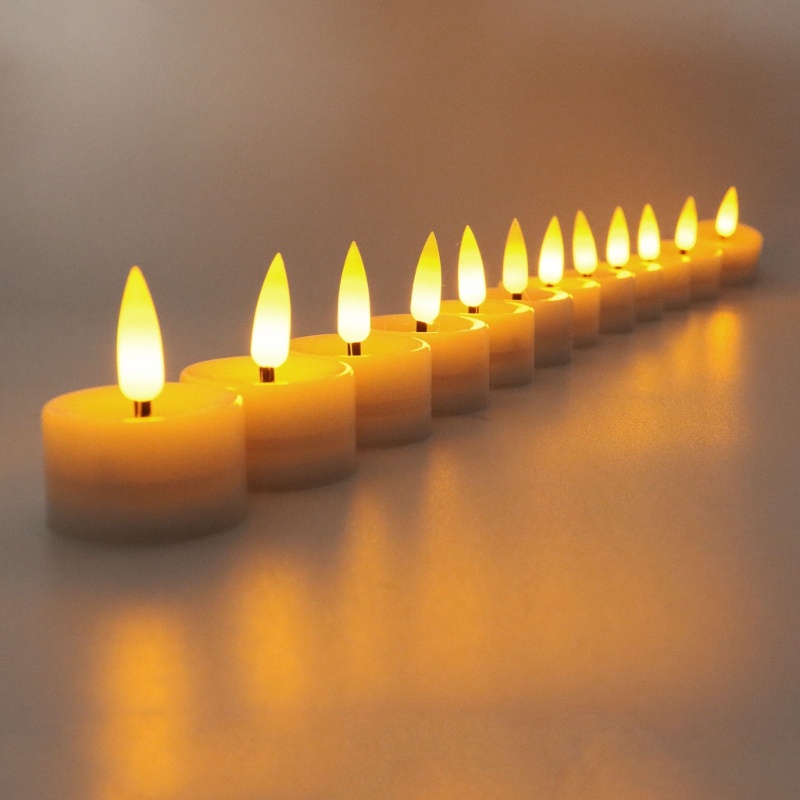 Bộ 12 Đèn LED Hình Nến Mini Trang Trí Giáng Sinh, Tiệc Cưới