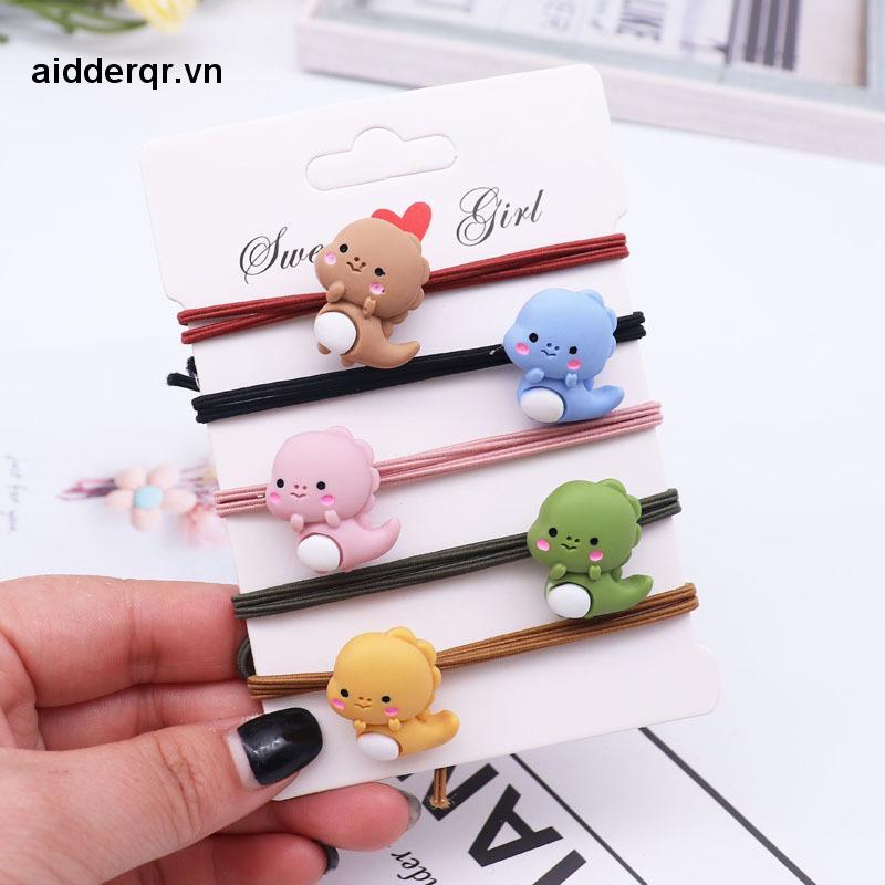 🌸🌸Dây Cột Tóc Cao Su Thắt Nút Hình Khủng Long Dễ Thương Phong Cách Hàn Quốc