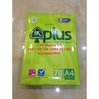 Giấy IK PLus A4 ĐL70gsm (500 tờ/ram) - Giấy in A4