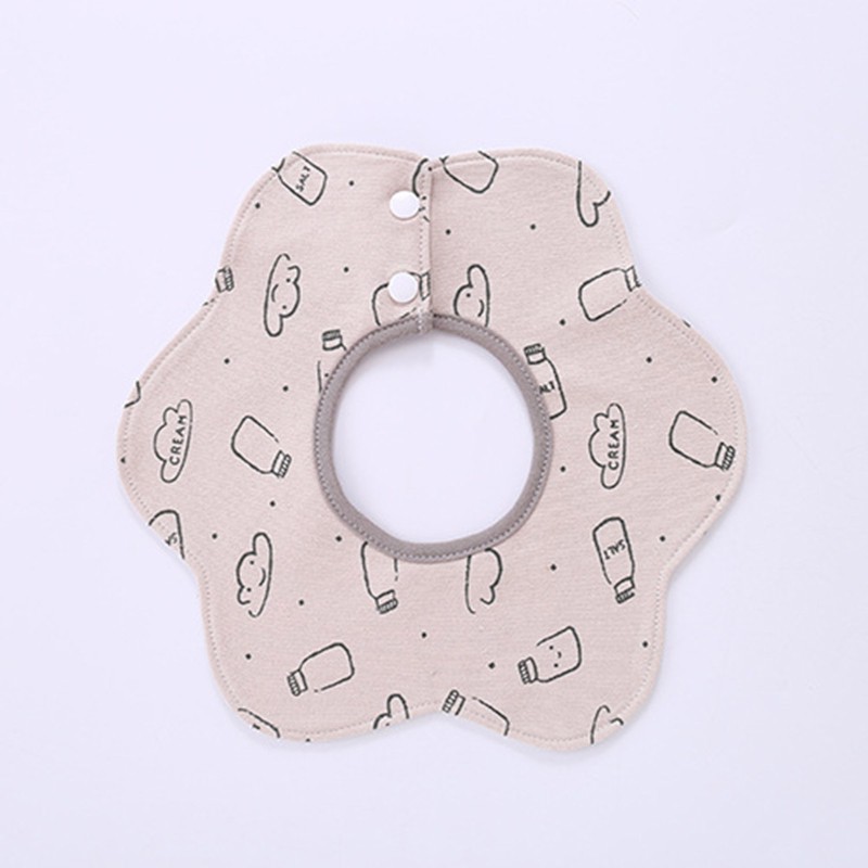 Bộ 5 cái yếm ăn bằng cotton không thấm nước in họa tiết dễ thương cho em bé