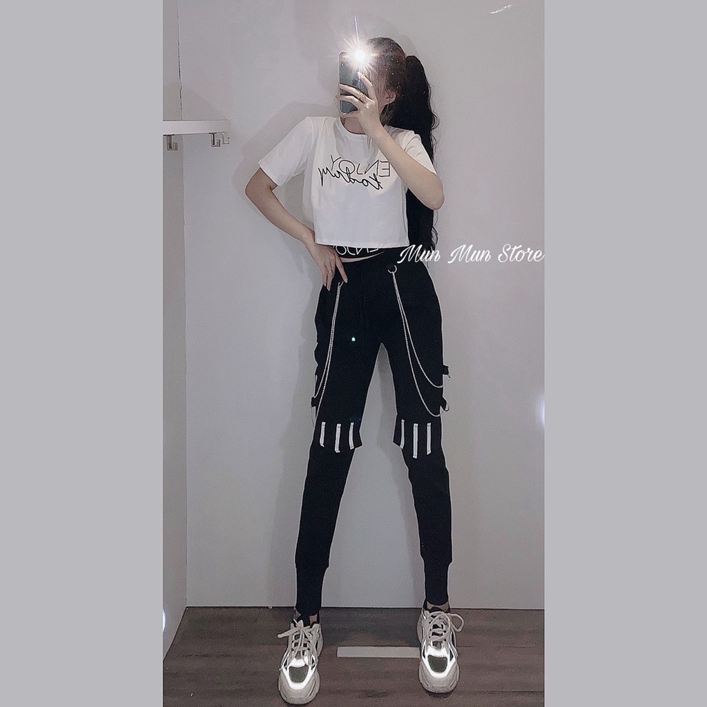Quần jogger nữ [𝐅𝐫𝐞𝐞 𝐒𝐡𝐢𝐩] MunMunStore quần dài jogger ống vừa phối bo gấu Ulzzang (ảnh + video thật)