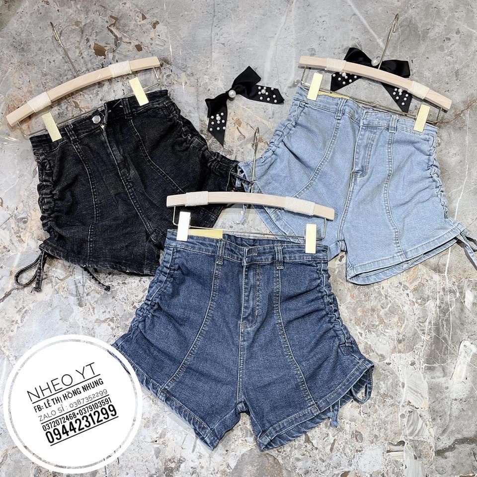 Shorts bò rút dây 2 bên cạp cao