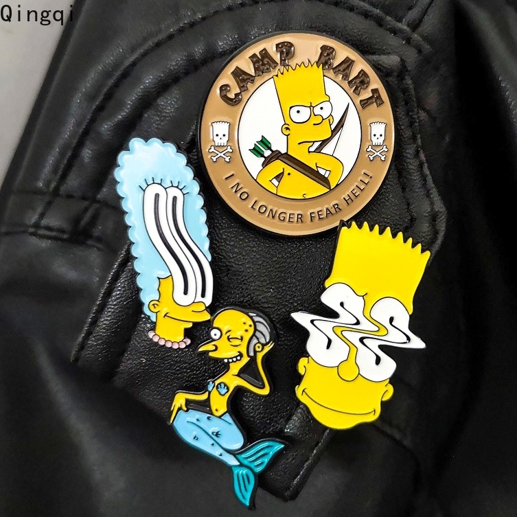 Ghim cài áo Miss Zoe hình nhân vật hoạt hình Simpson tráng men phong cách vintage dễ thương