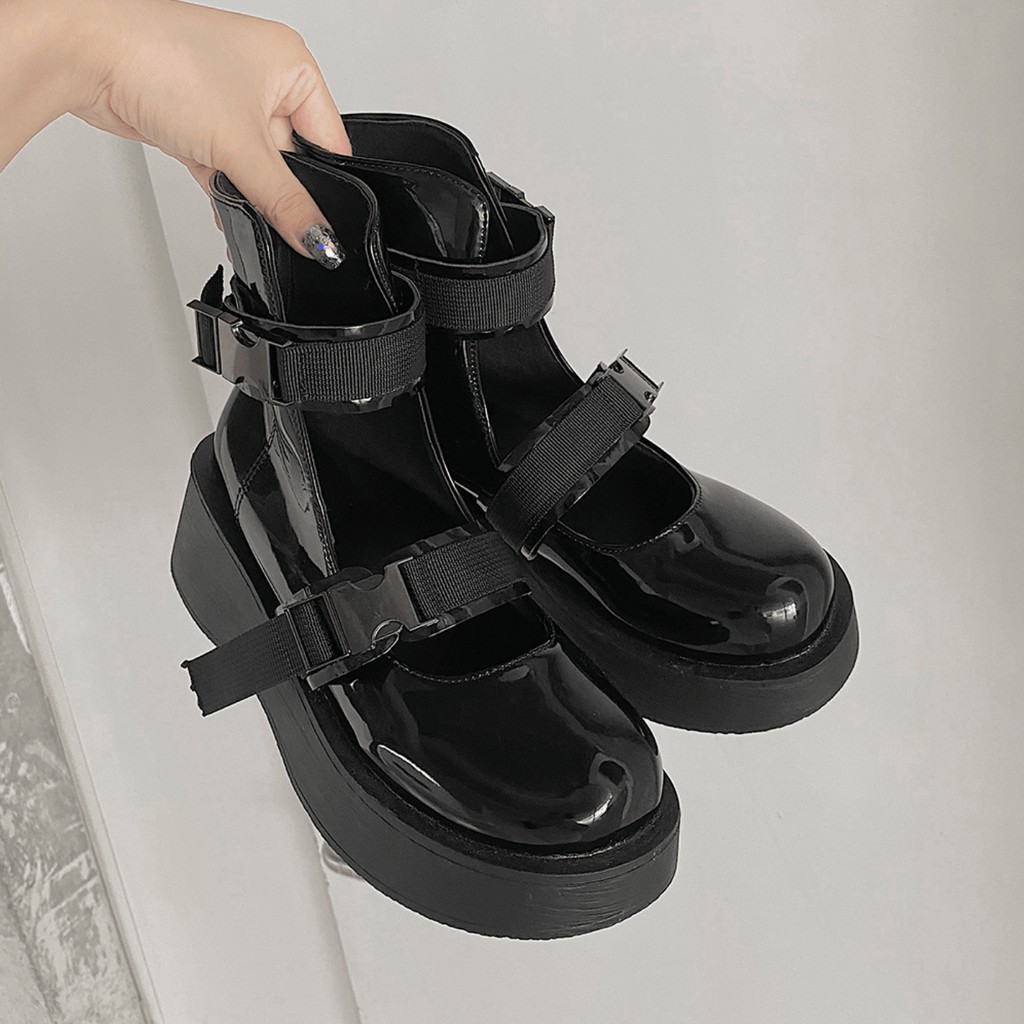 G8090 | GOTHIC BOOTS GIÀY CAO CỔ SANDAL CÀI KHUY PHONG CÁCH BẮC ÂU