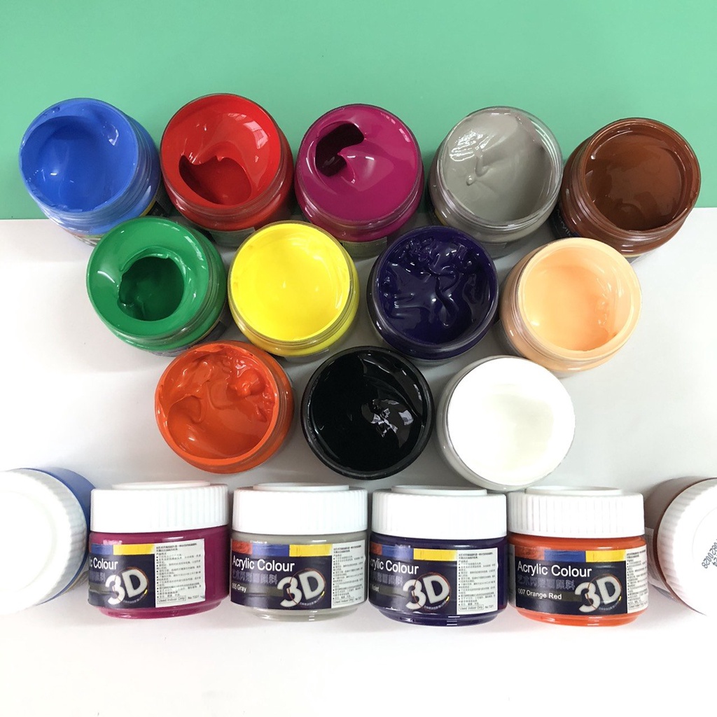Màu Acrylic 3D 100ml cao cấp - chuyên dụng vẽ vải, giày, đa chất liệu không trôi - vpp Quế Anh