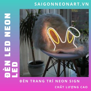 Đèn trang trí led neon sign hình đôi tai của thỏ
