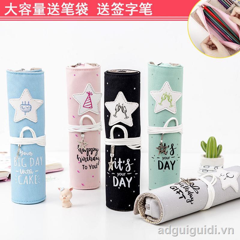 Túi Đựng Bút Dạng Cuộn Sức Chứa Lớn Phong Cách Hàn Quốc Cho Nam Và Nữ