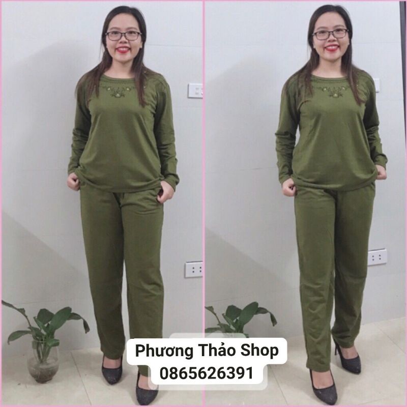 Bộ Nỉ Da Cá Trung Niên Mặc Nhà Cho Mẹ_ Bộ Mặc Thủ Đông