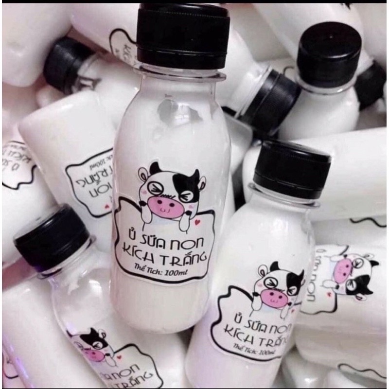 Ủ non trắng da toàn thân con bò sữa non chai 100ml
