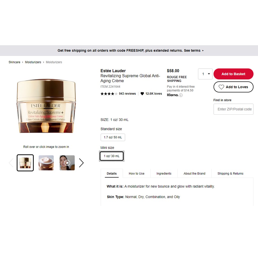 [TRAVELSIZE 15ML ] KEM DƯỠNG PHỤC HỒI – CHỐNG LÃO HÓA ĐÌNH ĐÁM ESTEE LAUDER REVITALIZING SUPREME + GLOBAL ANTI AGING CEL